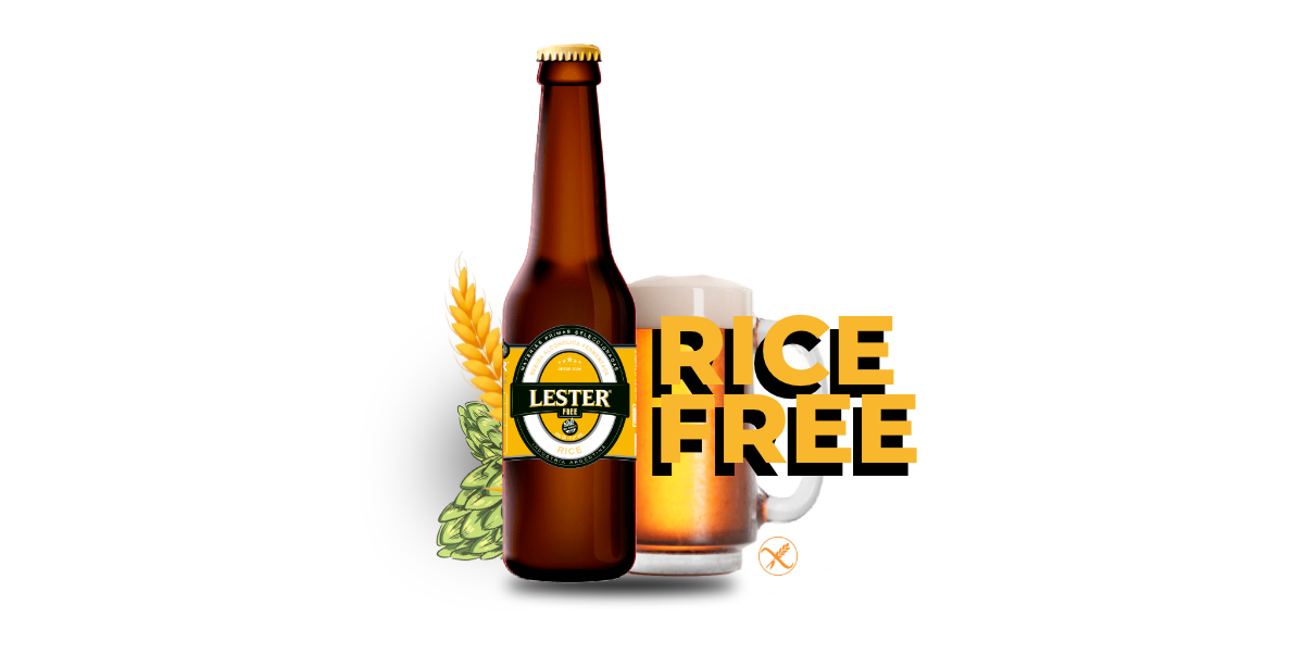 Cerveza lester Rice Free para celiacos